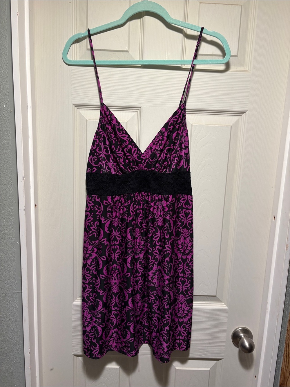 Apt. 9 Purple Floral Lace-Trim Slip Dress